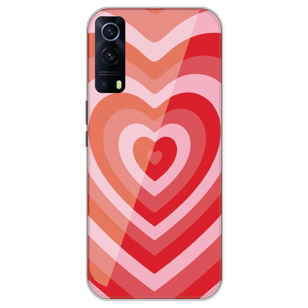 Red Hearts - Printed Silicone Case For IQOO Z3