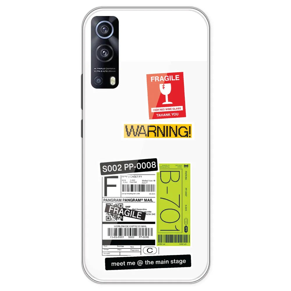 Fragile Labels - Clear Printed Silicone Case For IQOO Z3