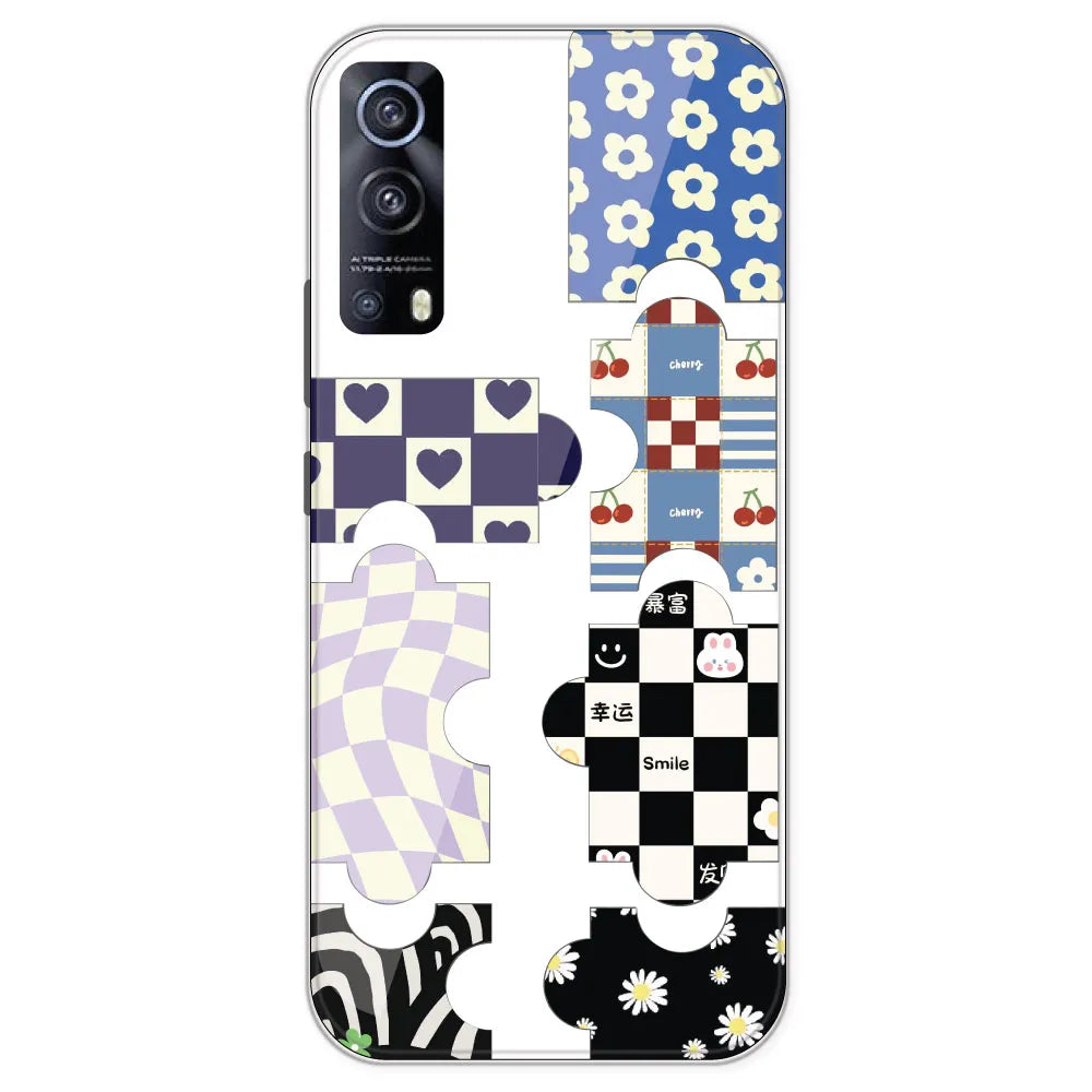 Aesthetic Puzzle - Clear Printed Silicone Case For IQOO Z3