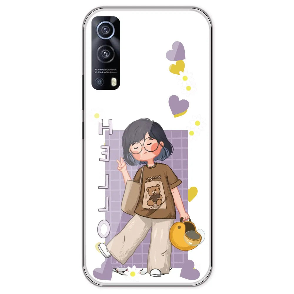 Introvert Girl - Clear Printed Silicone Case For IQOO Z3