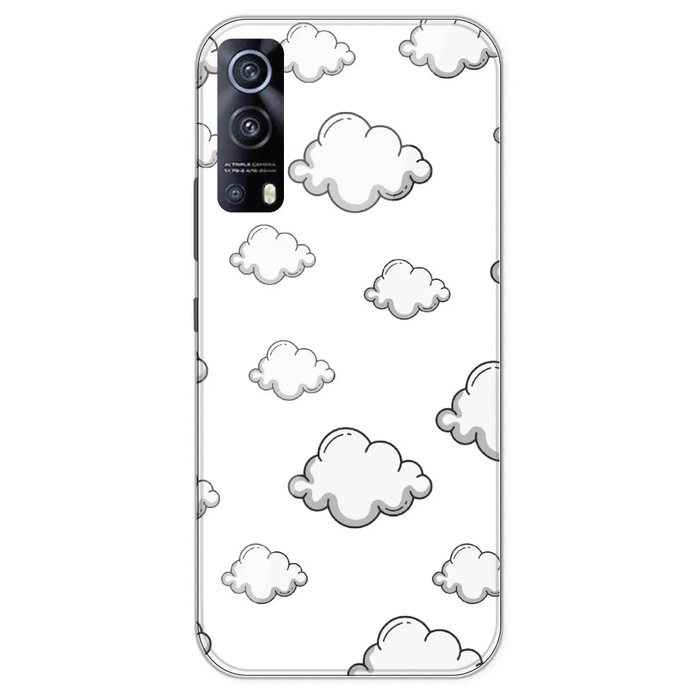 Clouds - Clear Printed Silicone Case For IQOO Z3