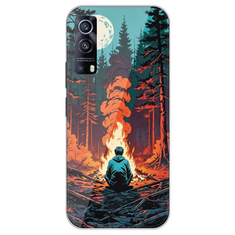 Boy With Camp Fire - Printed Silicone Case For IQOO Z3