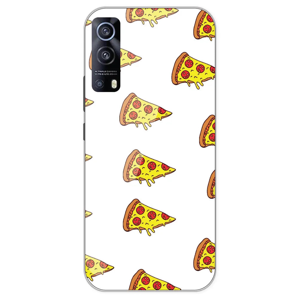 Pizza - Clear Printed Silicone Case For IQOO Z3
