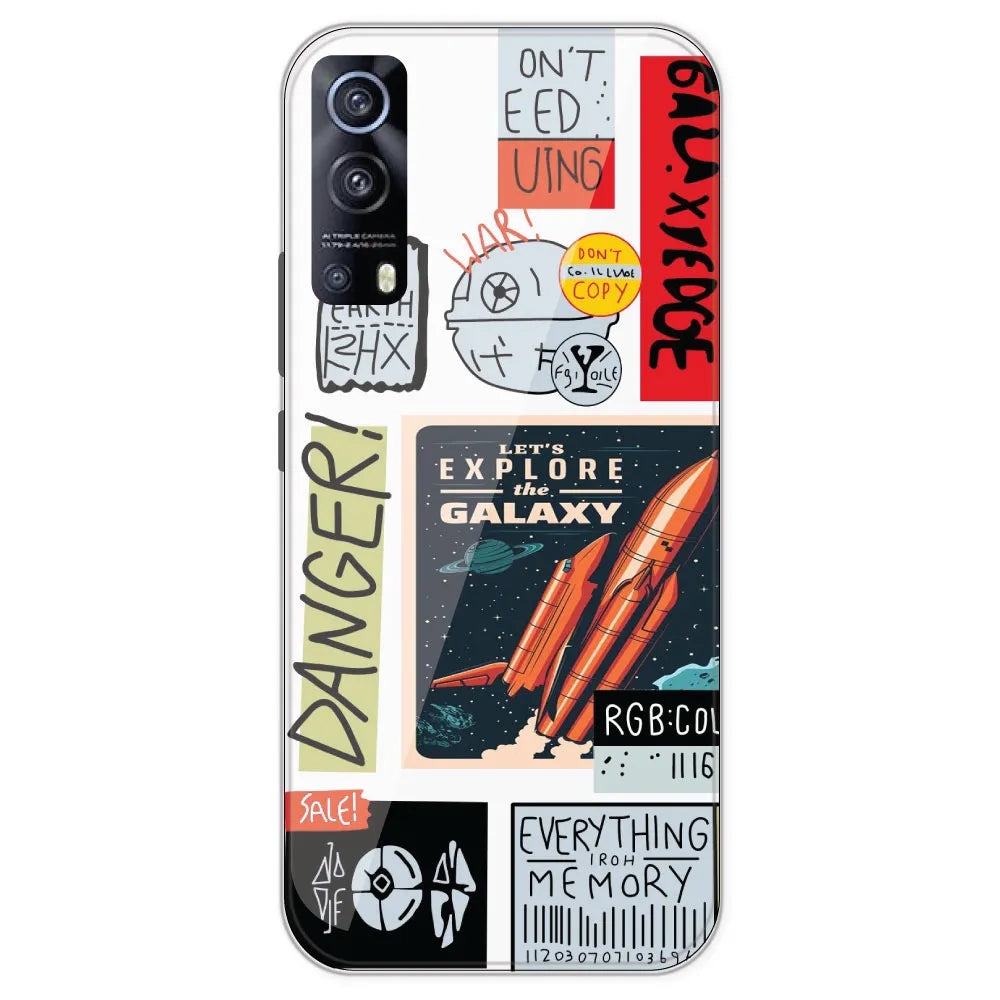 Galaxy - Clear Printed Silicone Case For IQOO Z3