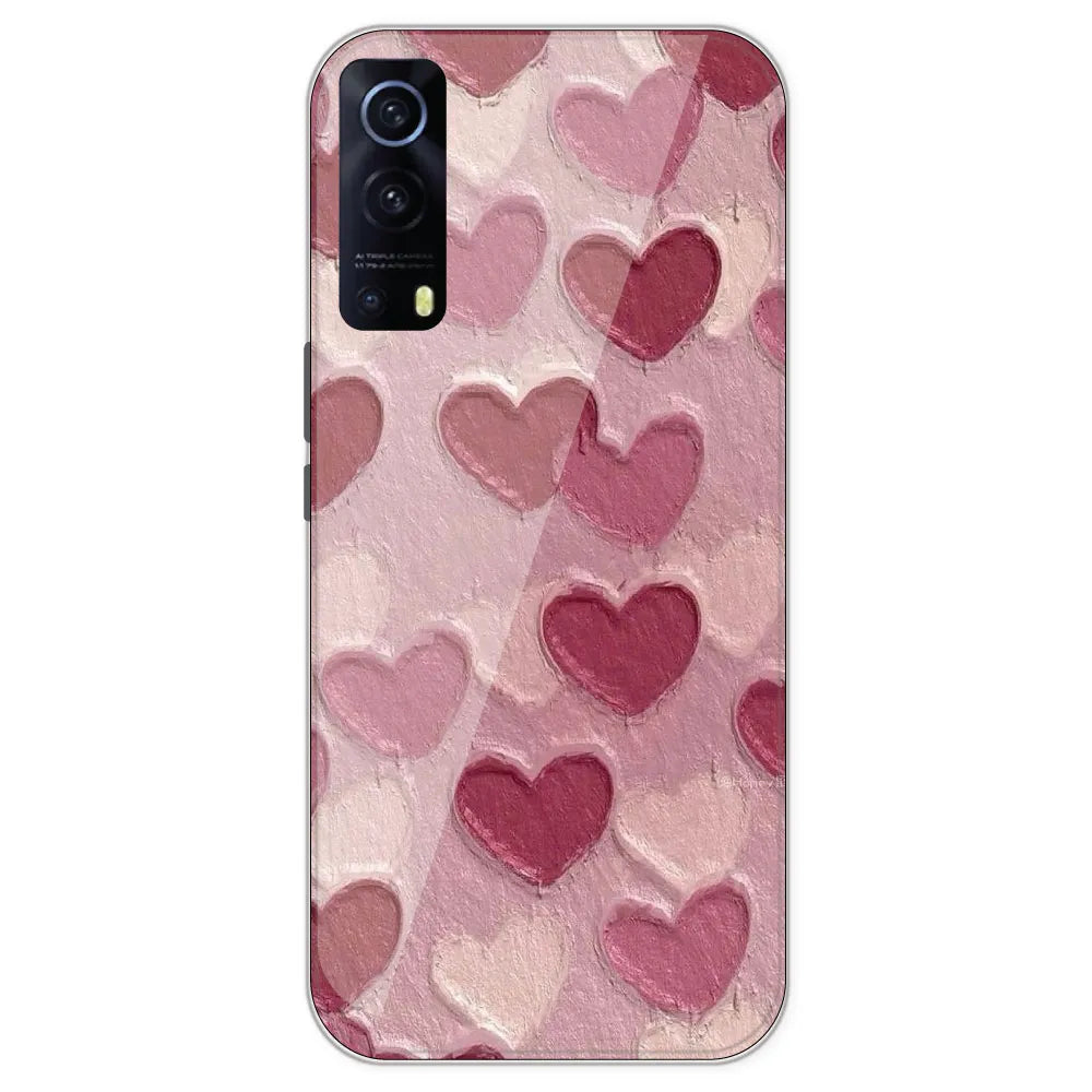 Pastel Hearts - Printed Silicone Case For IQOO Z3