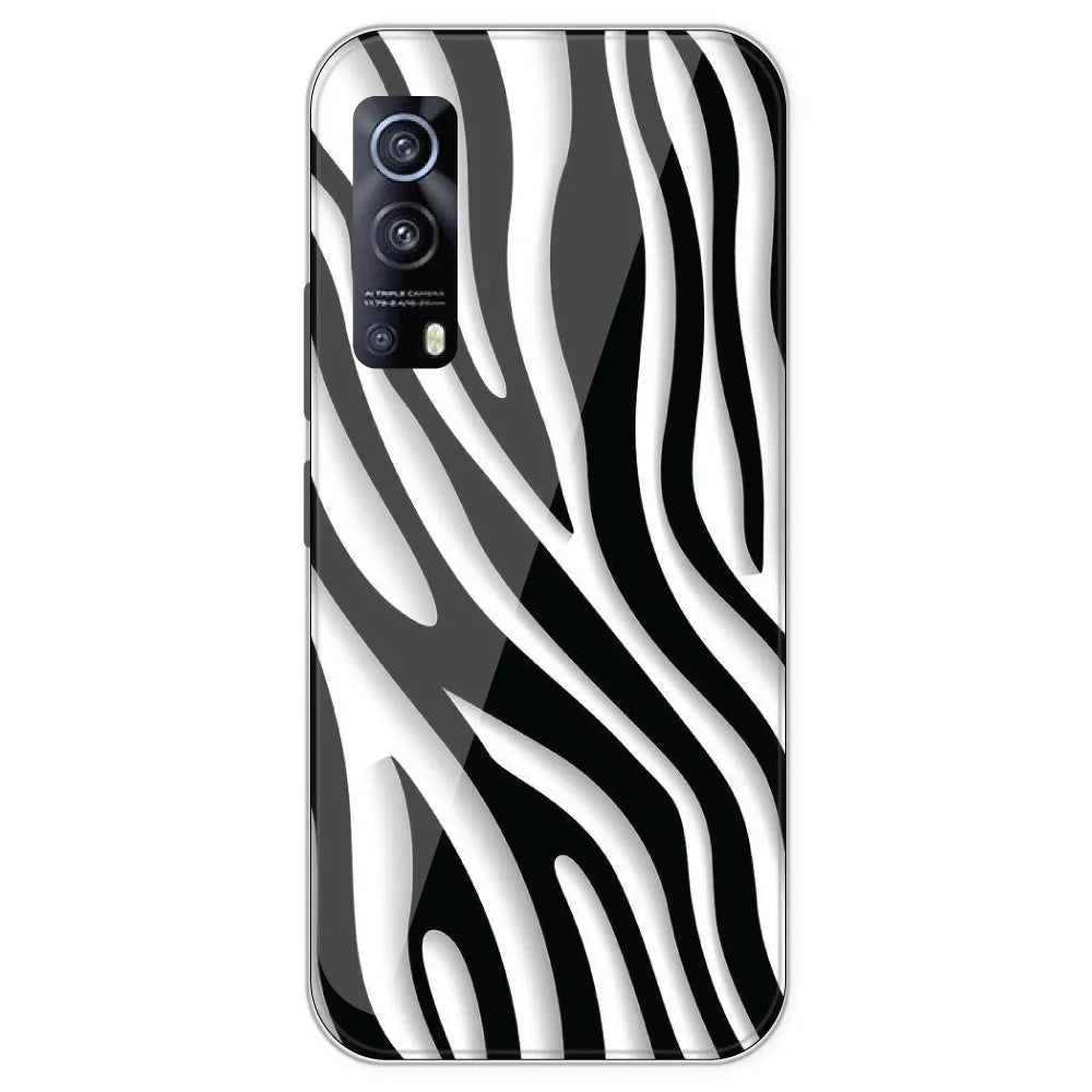 Zebra Print - Clear Printed Silicone Case For IQOO Z3