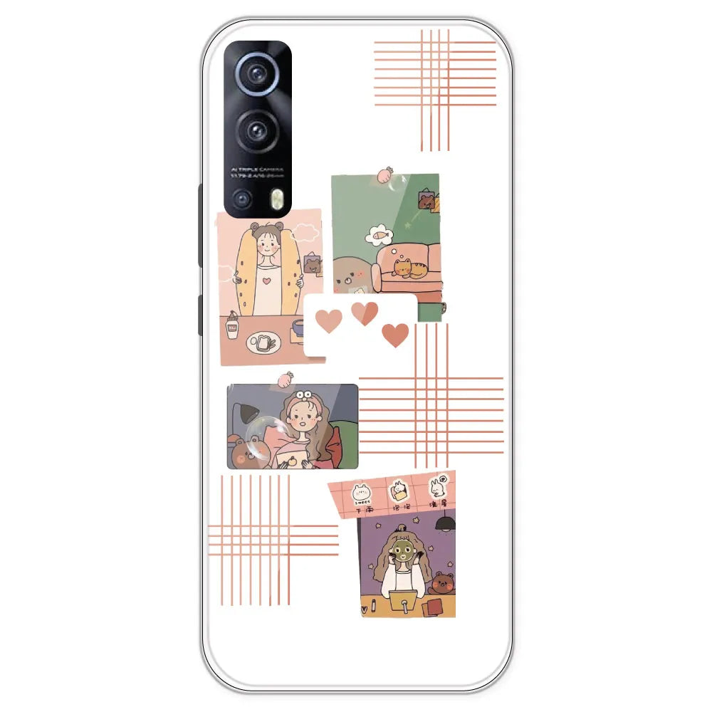 Cute Girl - Clear Printed Silicone Case For IQOO Z3