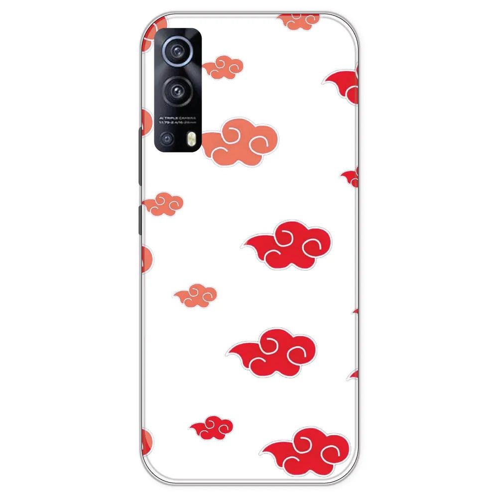 Red Clouds - Clear Printed Silicone Case For IQOO Z3