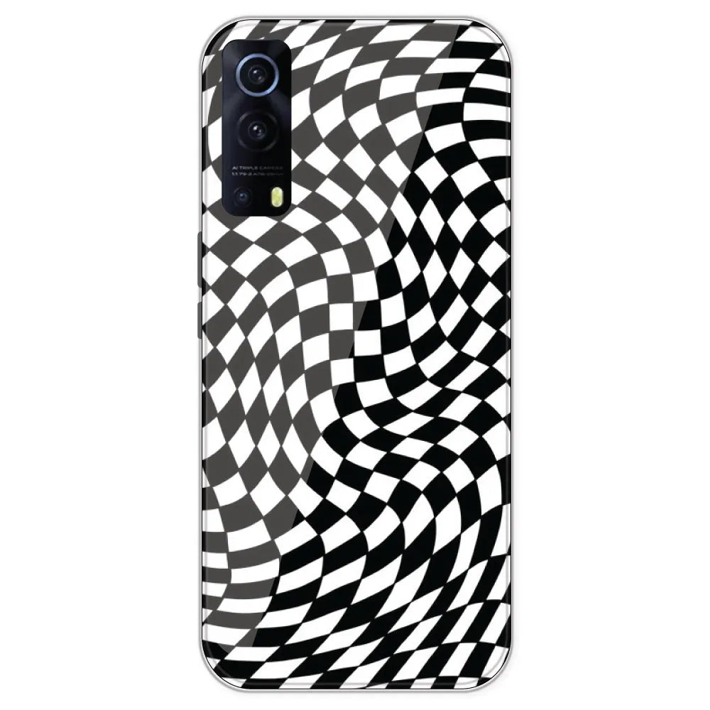 Checks - Printed Silicone Case For IQOO Z3