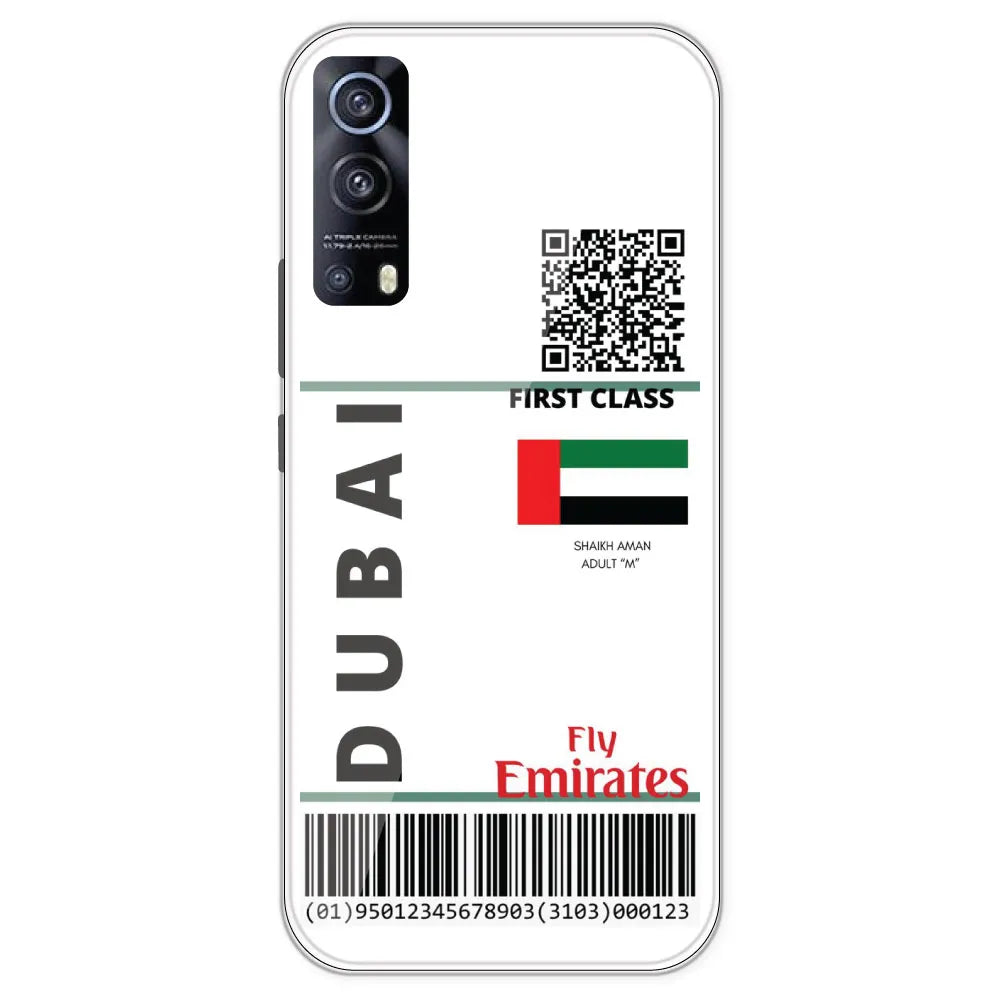 Dubai Ticket - Clear Printed Silicone Case For IQOO Z3