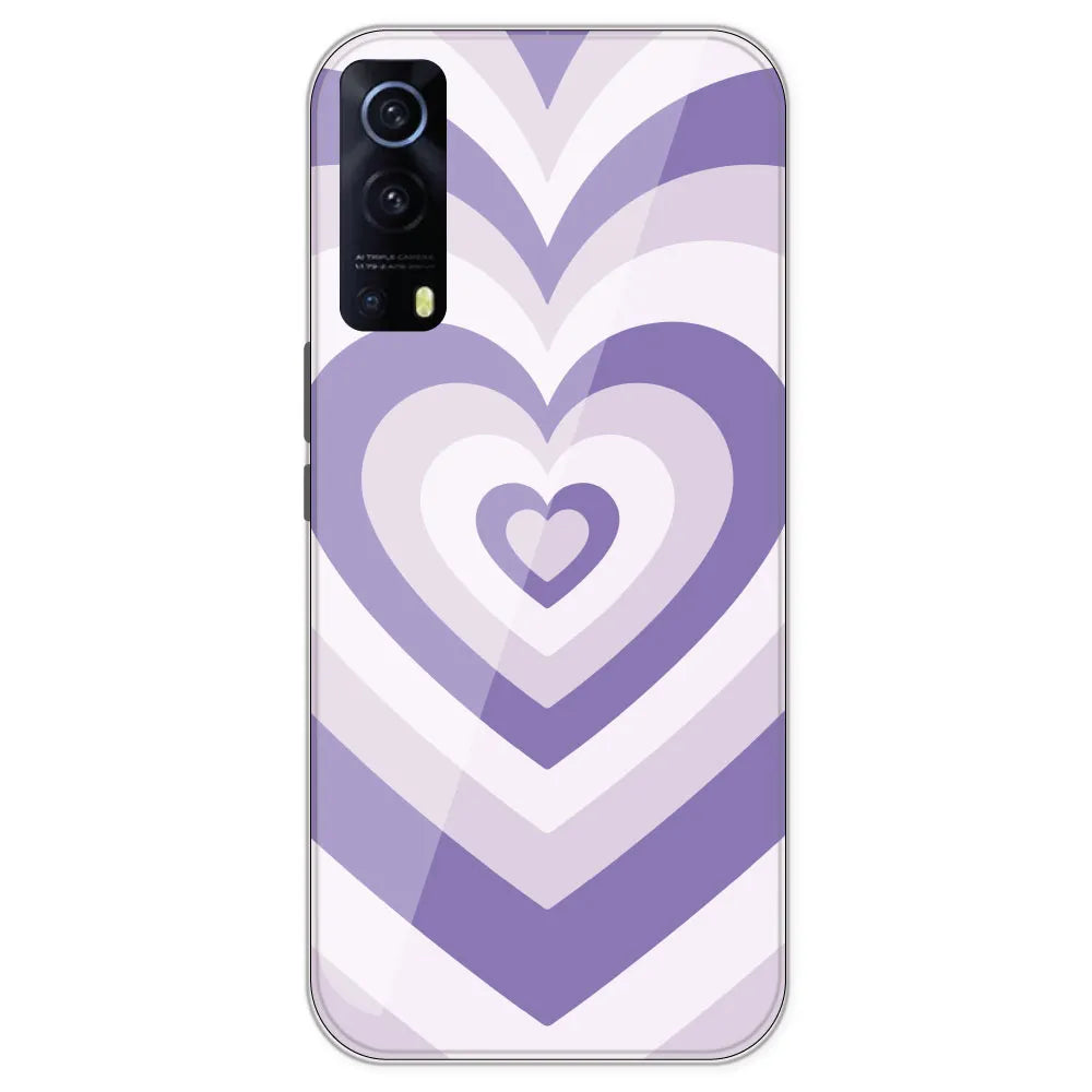 Dark Purple Hearts - Printed Silicone Case For IQOO Z3