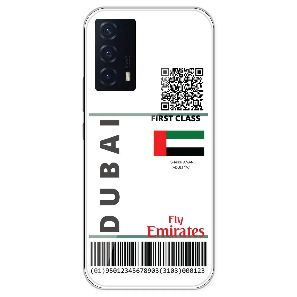 Dubai Ticket - Clear Printed Silicone Case For IQOO Z5
