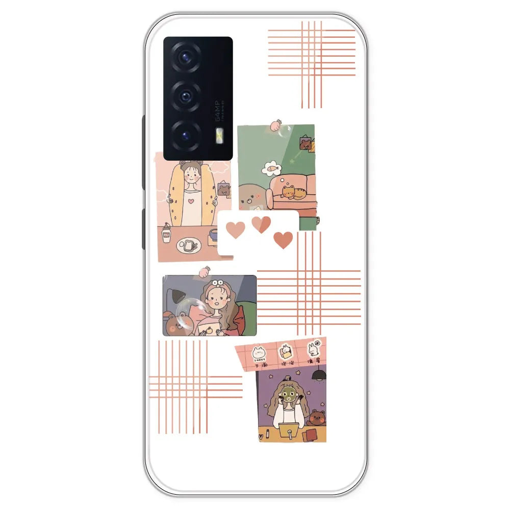 Cute Girl - Clear Printed Silicone Case For IQOO Z5