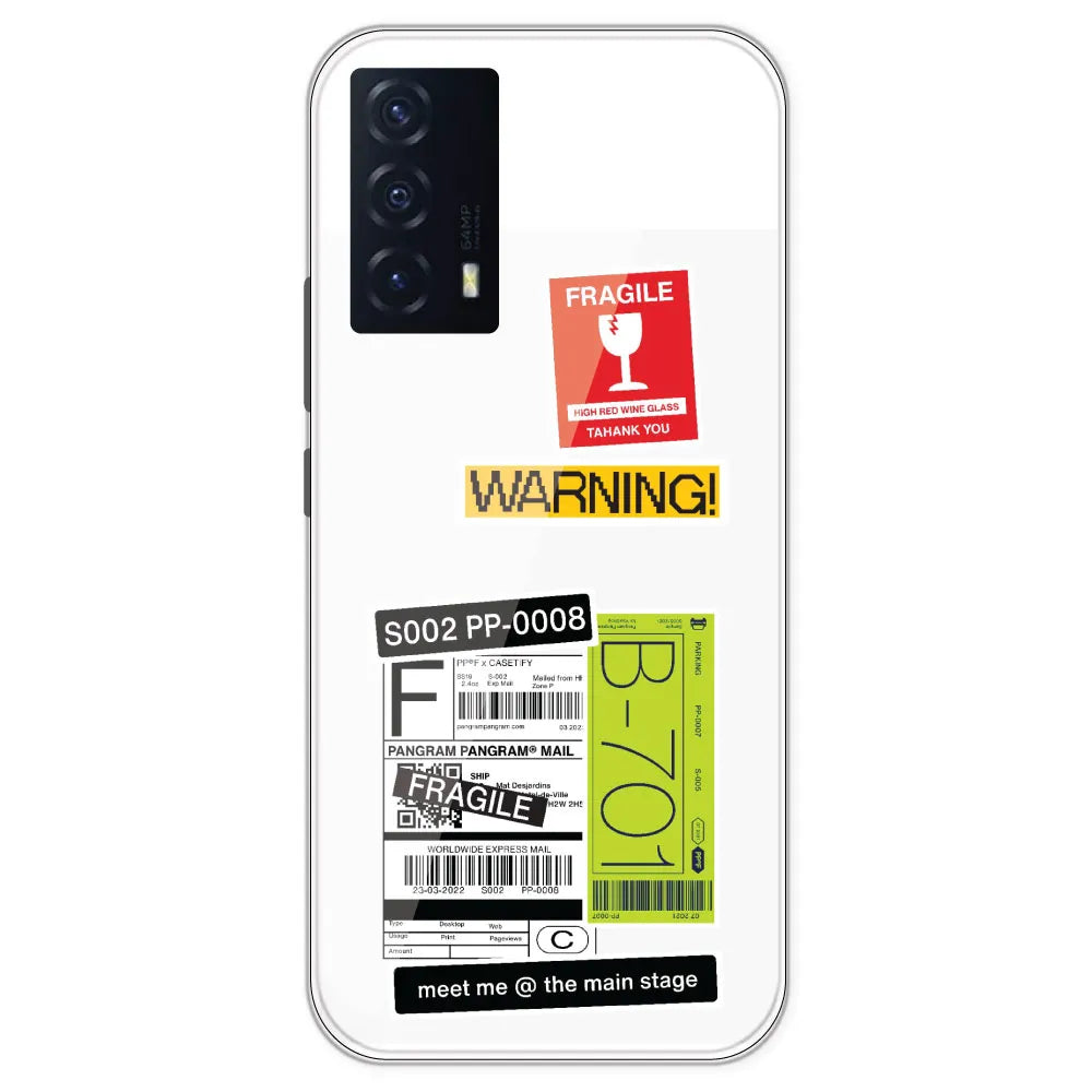 Fragile Labels - Clear Printed Silicone Case For IQOO Z5