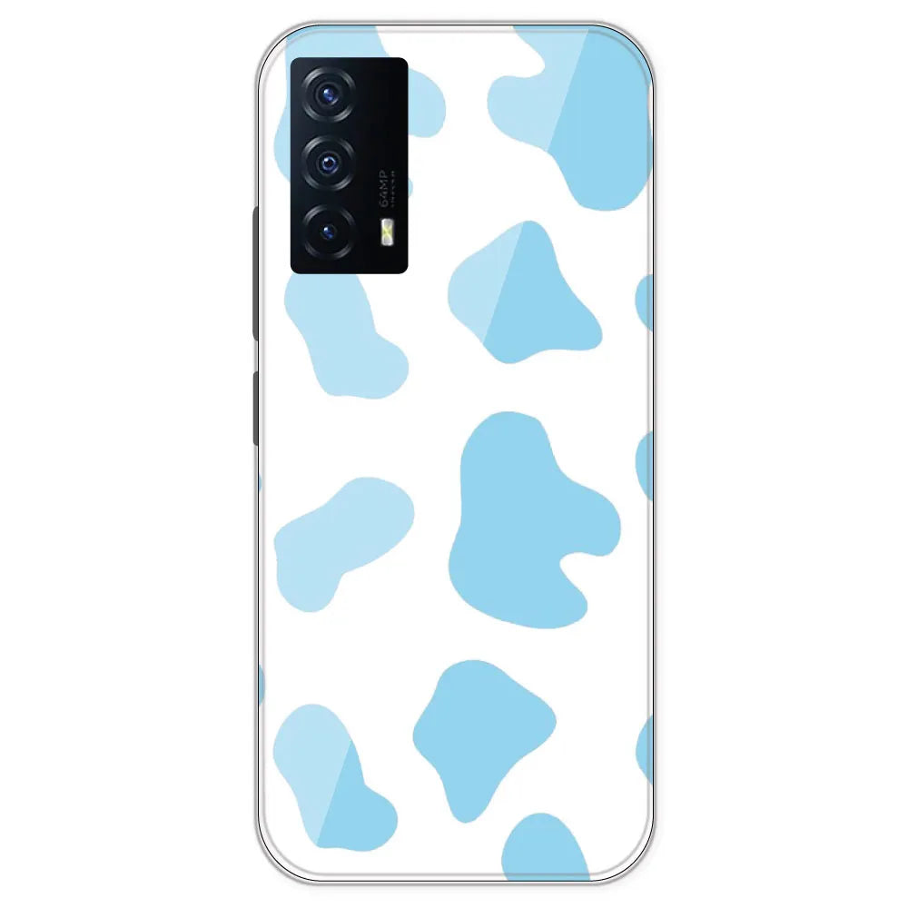 Blue Cow Print - Clear Printed Silicone Case For IQOO Z5