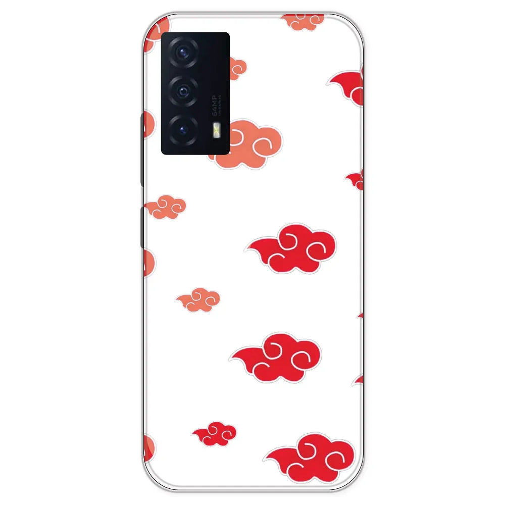 Red Clouds - Clear Printed Silicone Case For IQOO Z5