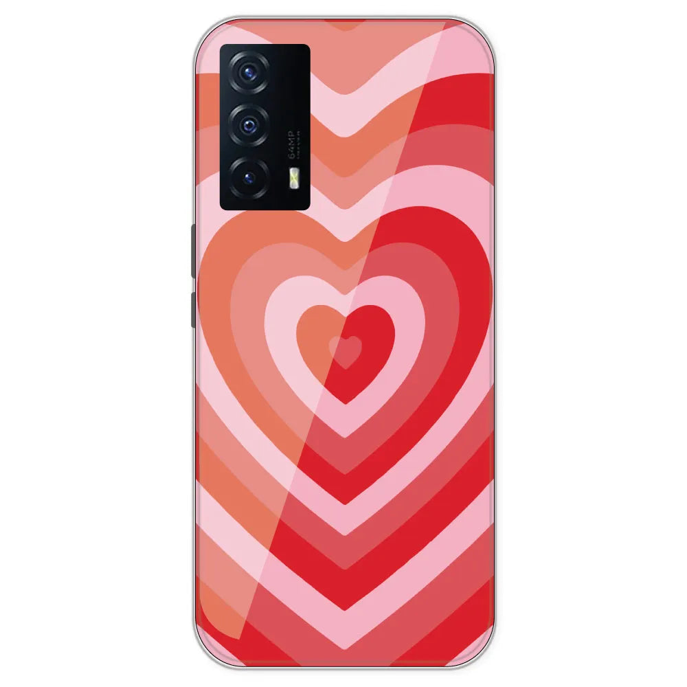 Red Hearts - Printed Silicone Case For IQOO Z5