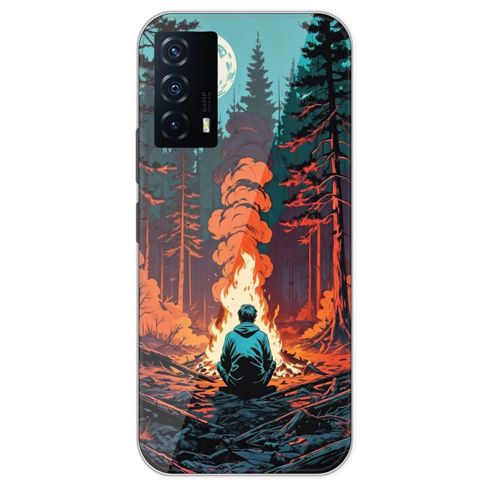 Boy With Camp Fire - Printed Silicone Case For IQOO Z5