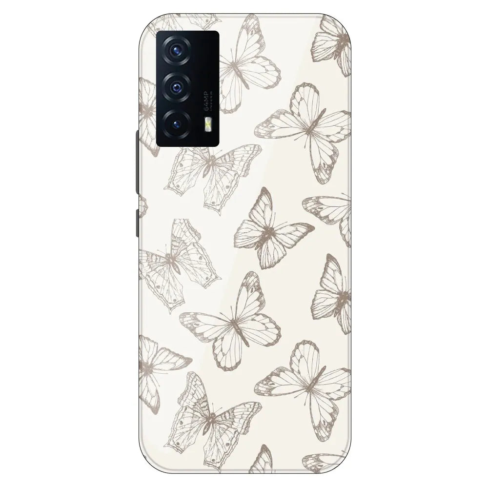 White Butterflies - Printed Silicone Case For IQOO Z5