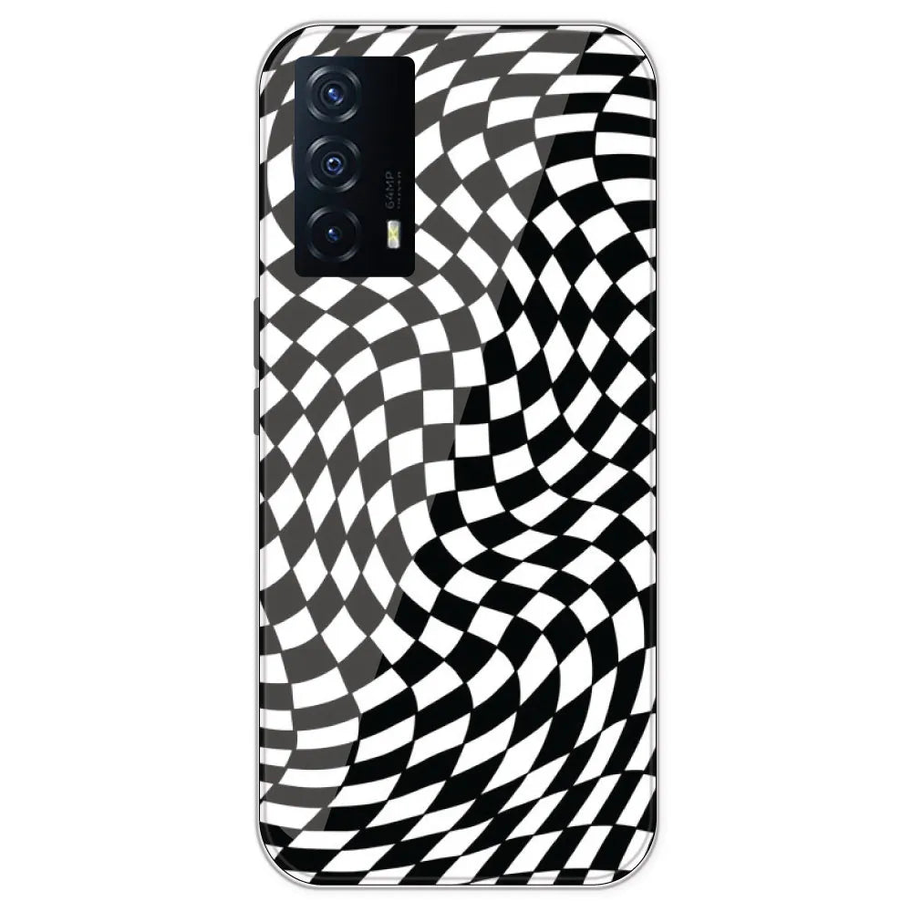 Checks - Printed Silicone Case For IQOO Z5