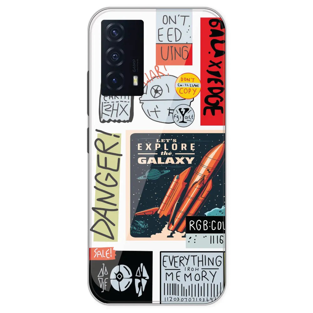 Galaxy - Clear Printed Silicone Case For IQOO Z5