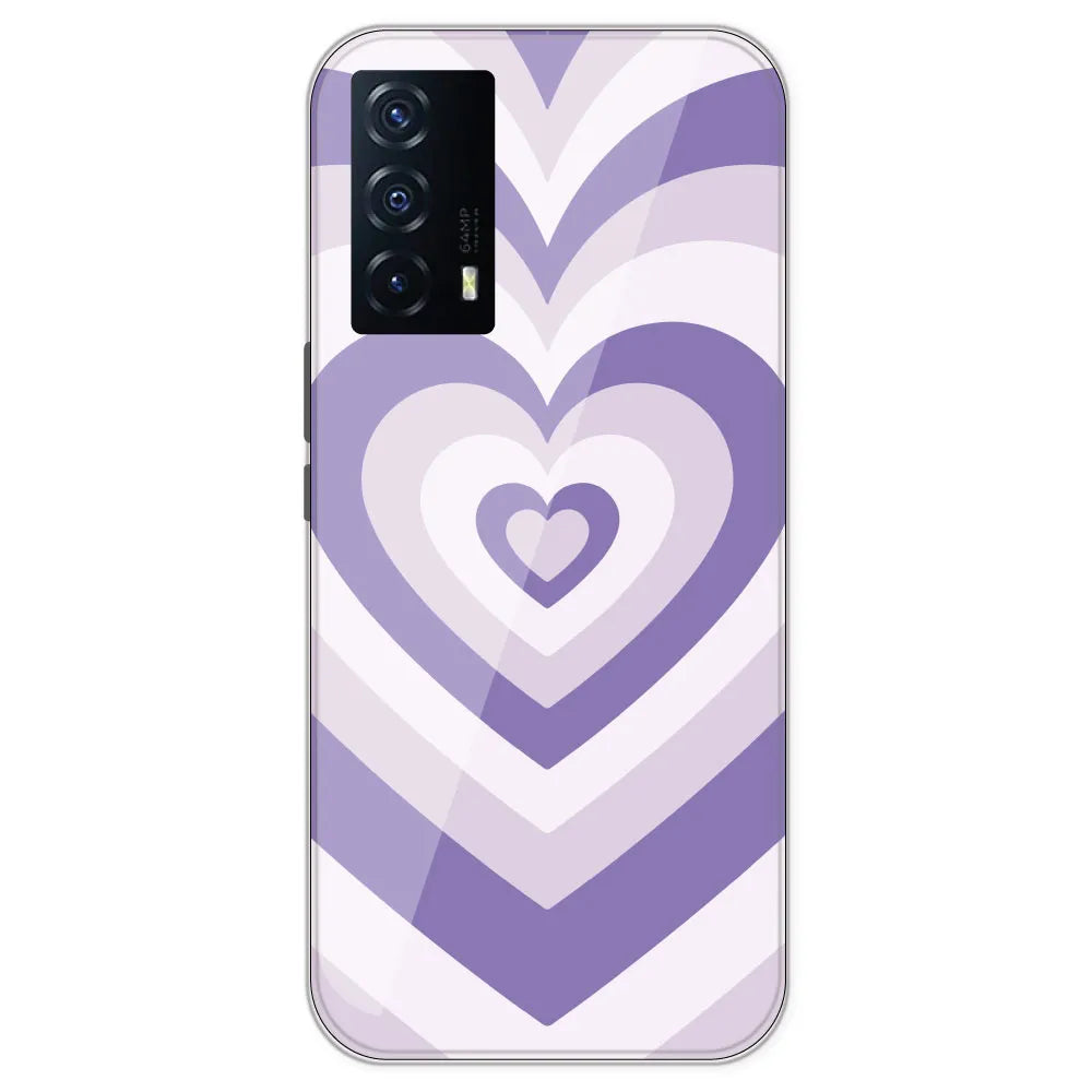Dark Purple Hearts - Printed Silicone Case For IQOO Z5