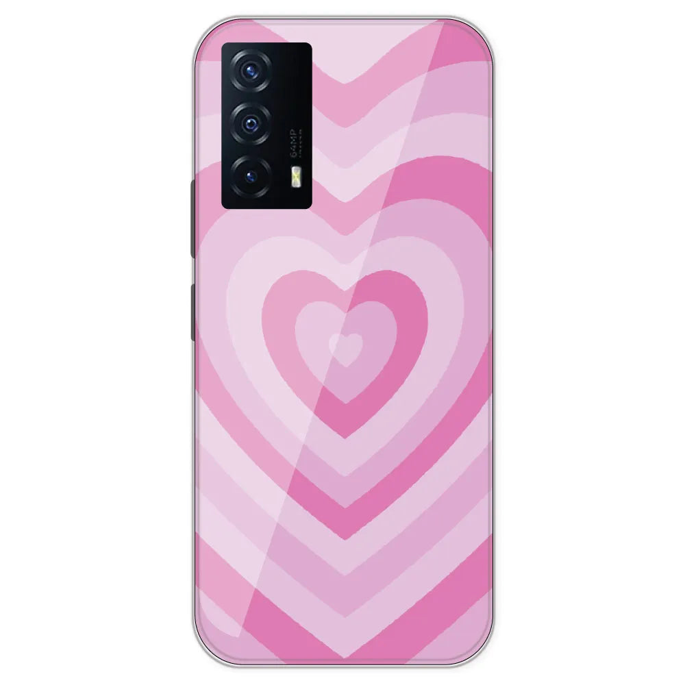 Pink Hearts - Printed Silicone Case For IQOO Neo Z5