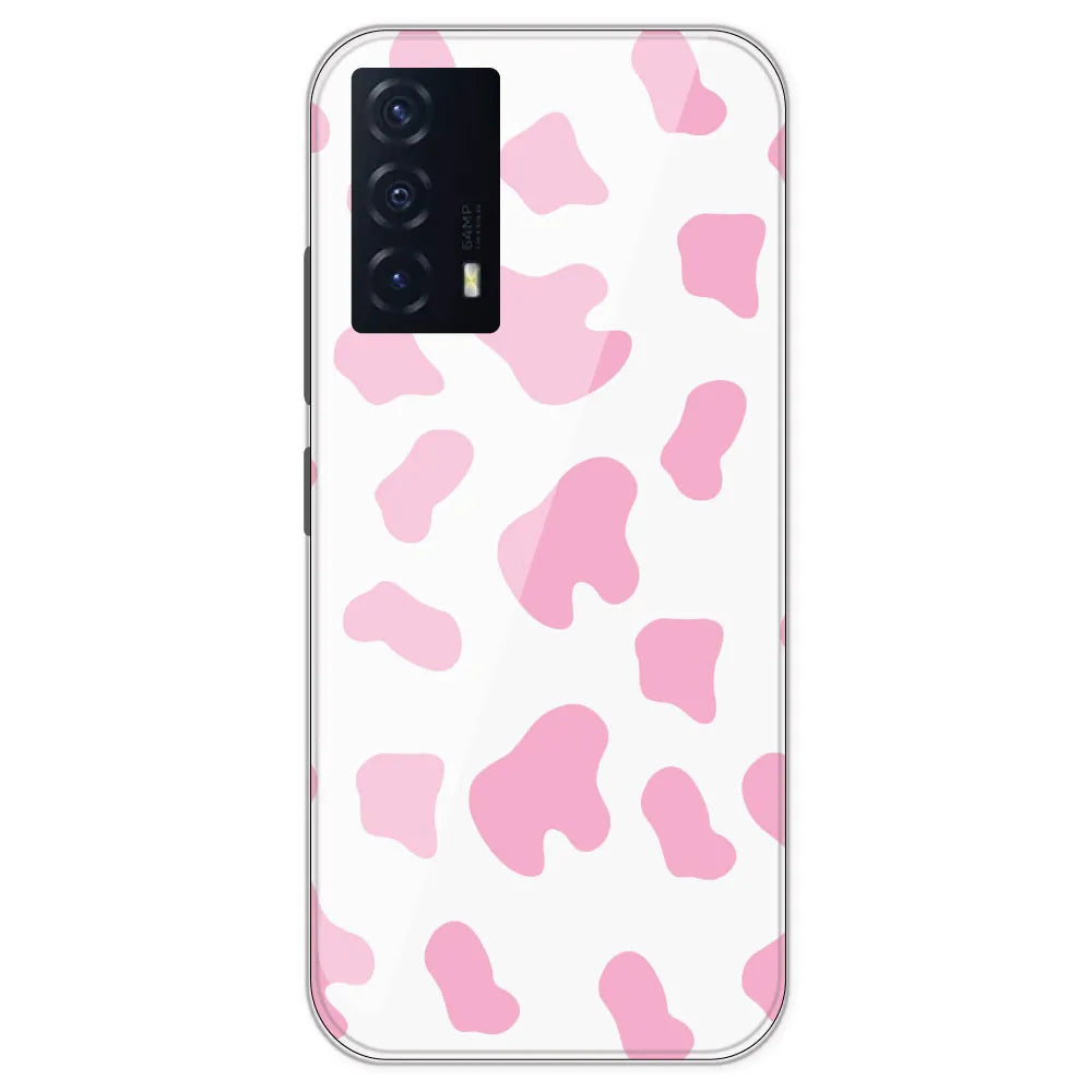 Pink Cow Print - Clear Printed Silicone Case For IQOO Z5