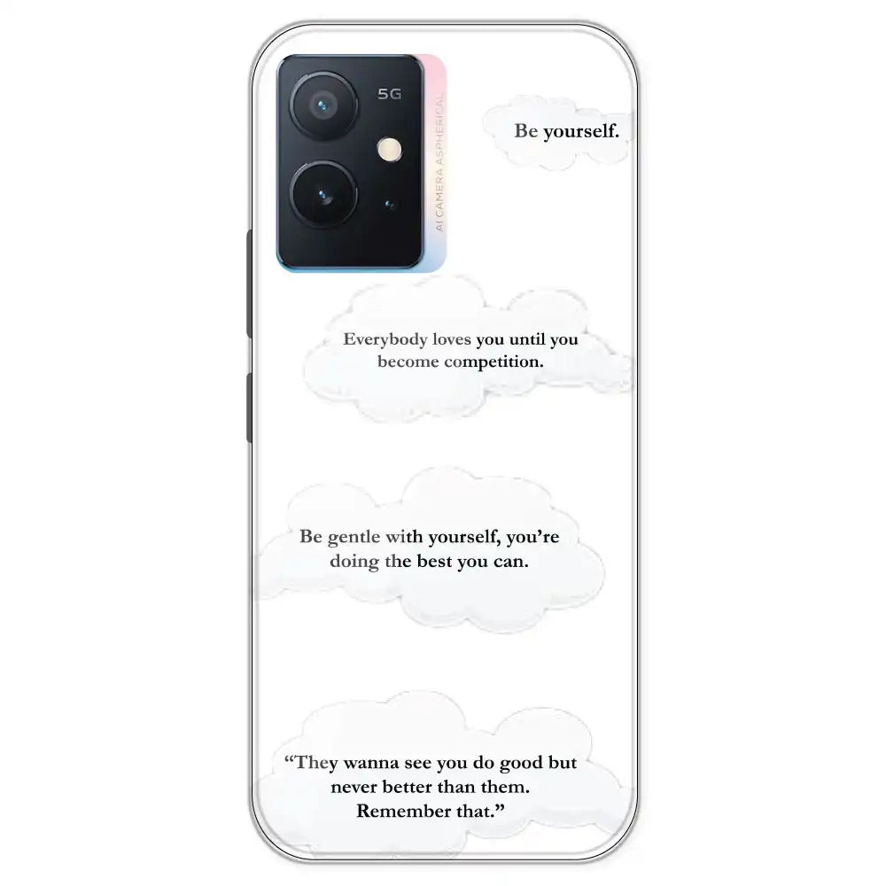 Quotes And Clouds - Clear Printed Silicone Case For iQOO Models