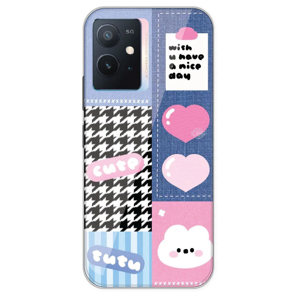 Cute Pink Bear Collage - Printed Silicone Case For IQOO Z6