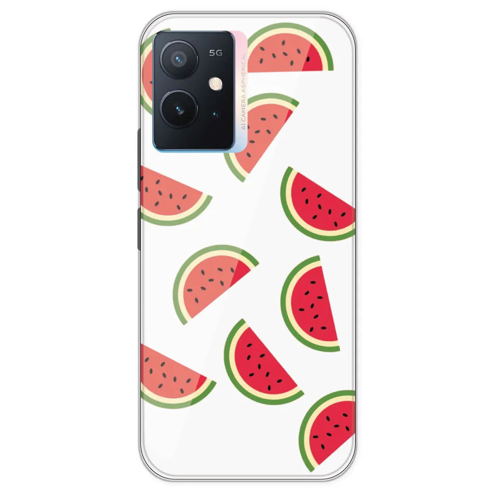Watermelons - Clear Printed Silicone Case For IQOO Z6