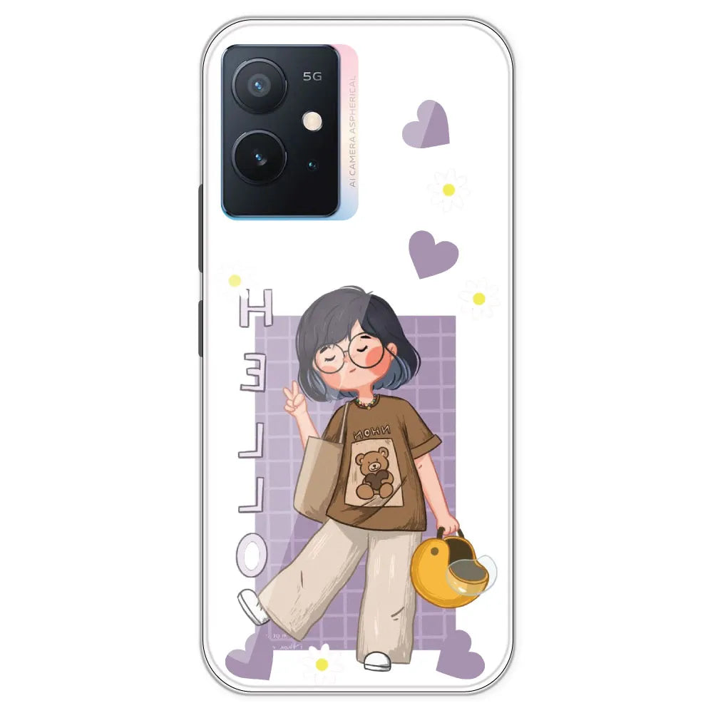 Introvert Girl - Clear Printed Silicone Case For IQOO Z6