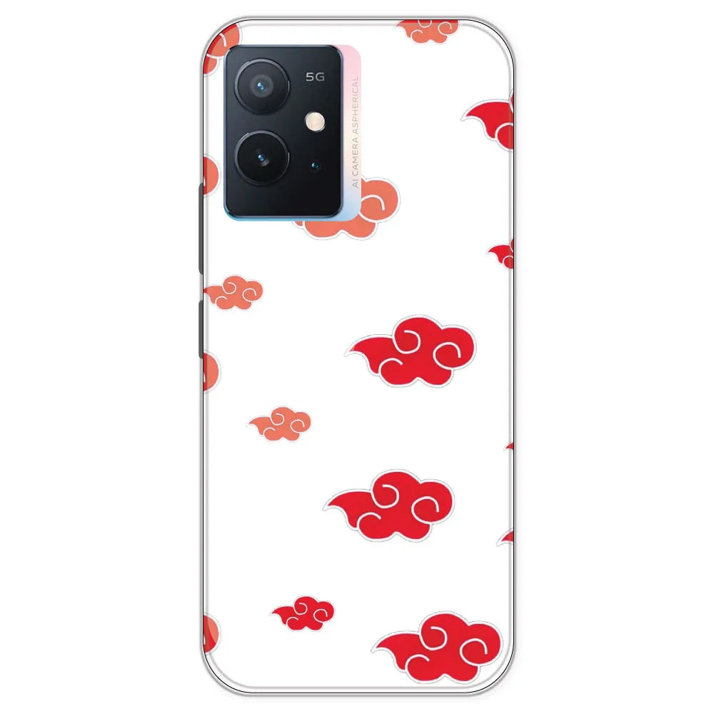 Red Clouds - Clear Printed Silicone Case For IQOO Z6