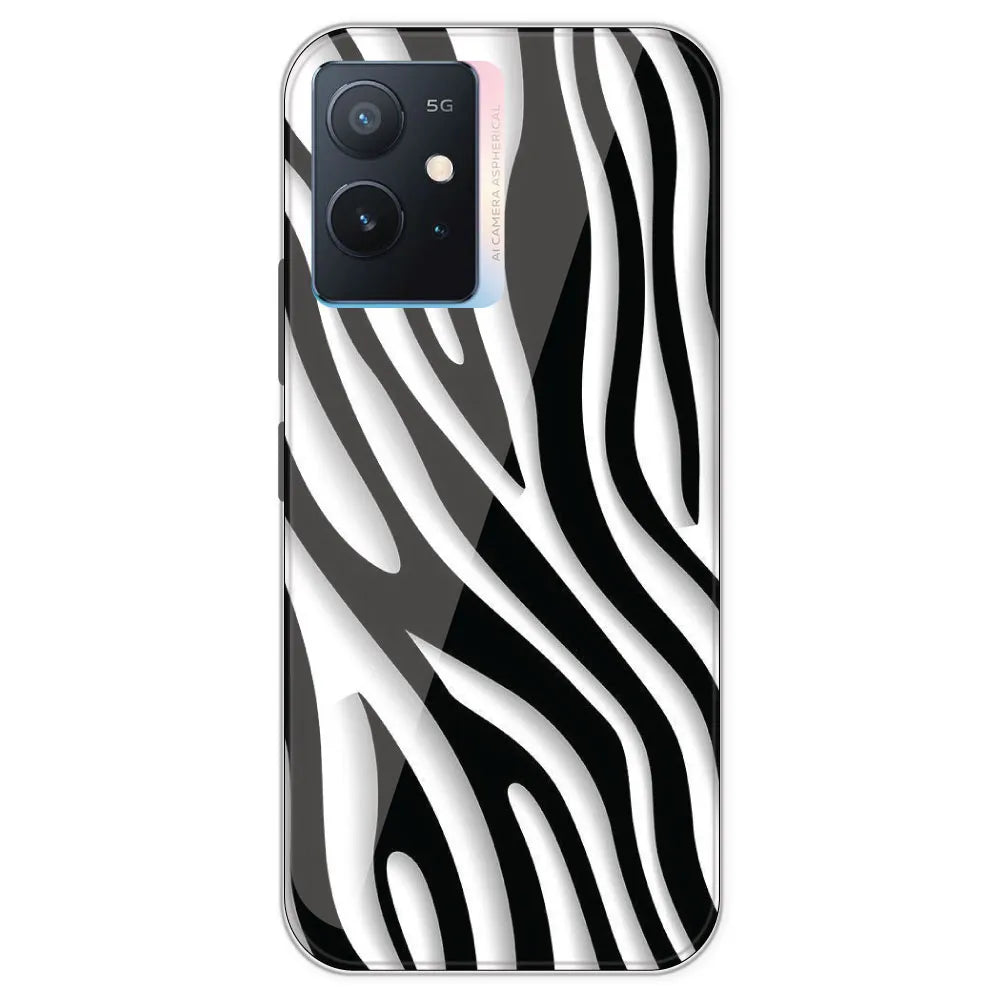 Zebra Print - Clear Printed Silicone Case For IQOO Z6