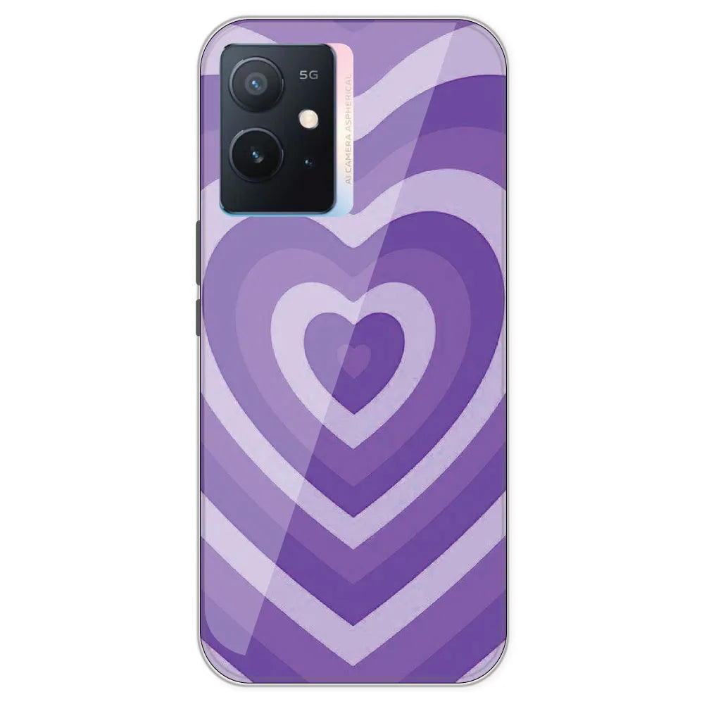 Purple Hearts - Printed Silicone 7Case For IQOO Z6