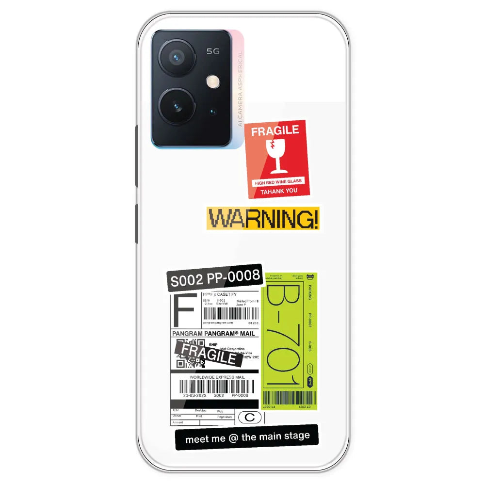 Fragile Labels - Clear Printed Silicone Case For IQOO Z6