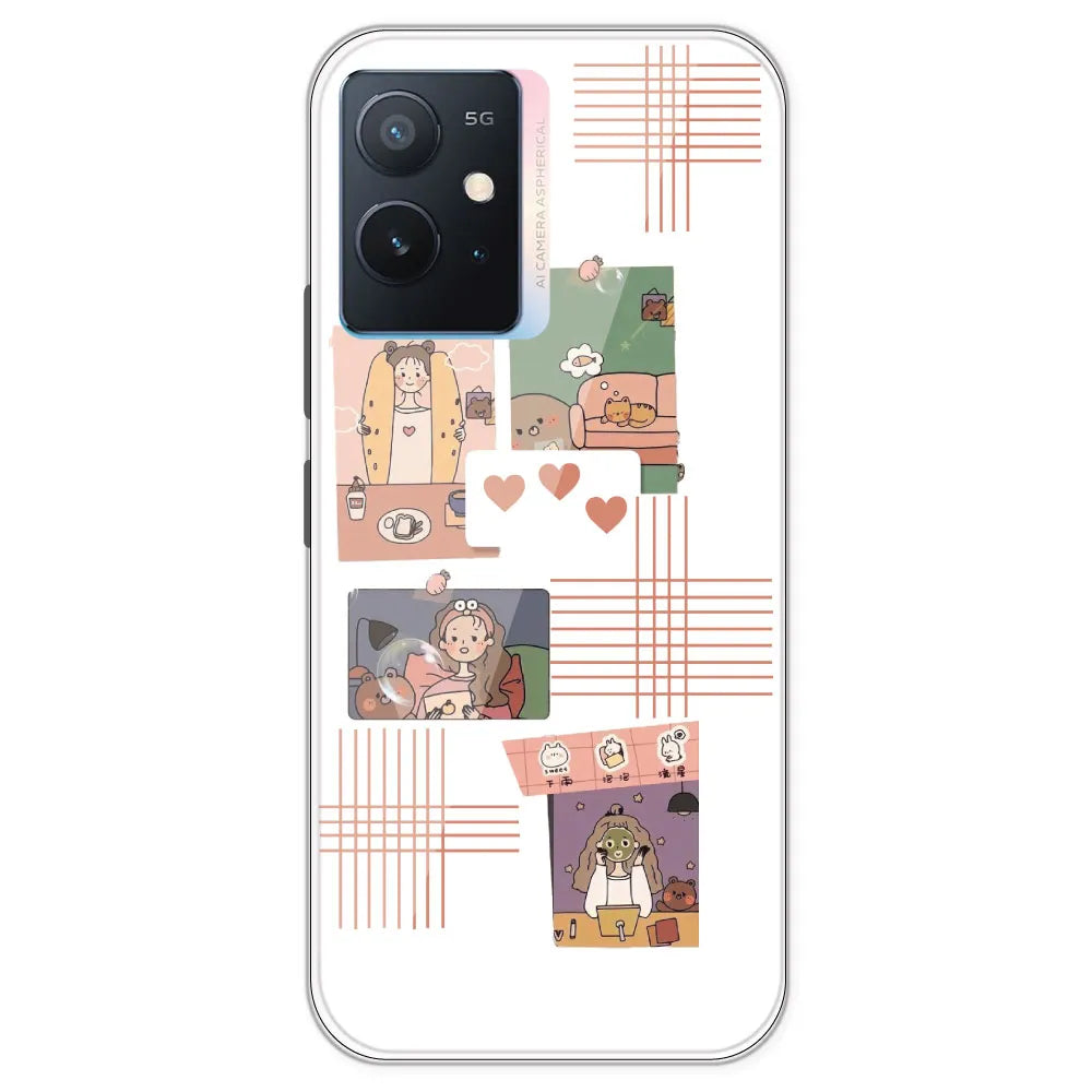 Cute Girl - Clear Printed Silicone Case For IQOO Z6
