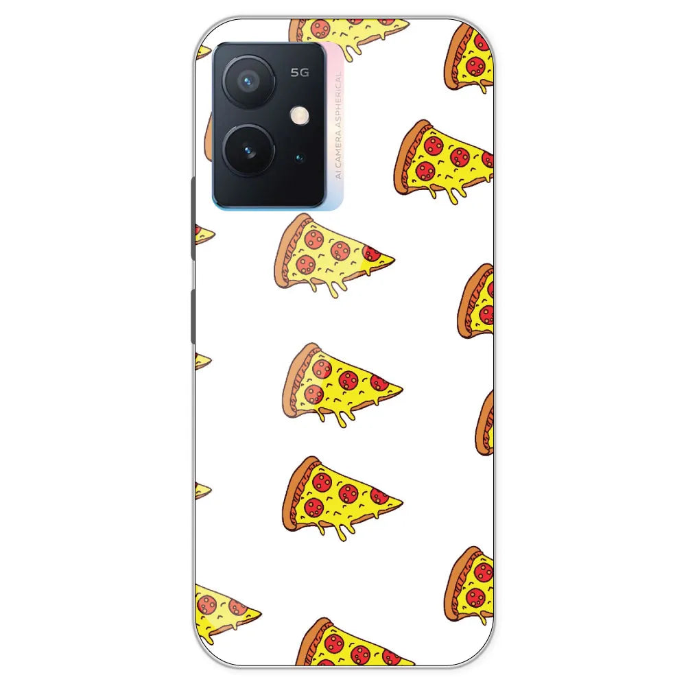 Pizza - Clear Printed Silicone Case For IQOO Z6