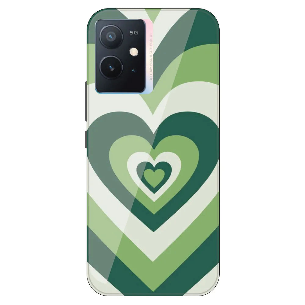 Dark Green Hearts - Printed Silicone Case For IQOO Z6