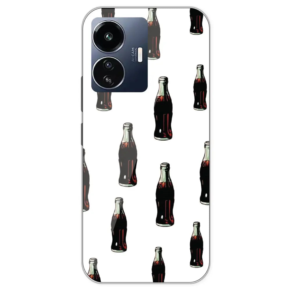 Soft Drinks - Clear Printed Silicone Case For IQOO Z6 Lite