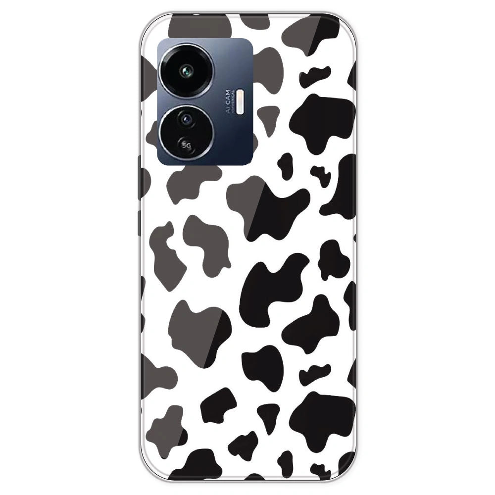 Cow Print - Clear Printed Silicone Case For IQOO Z6 Lite