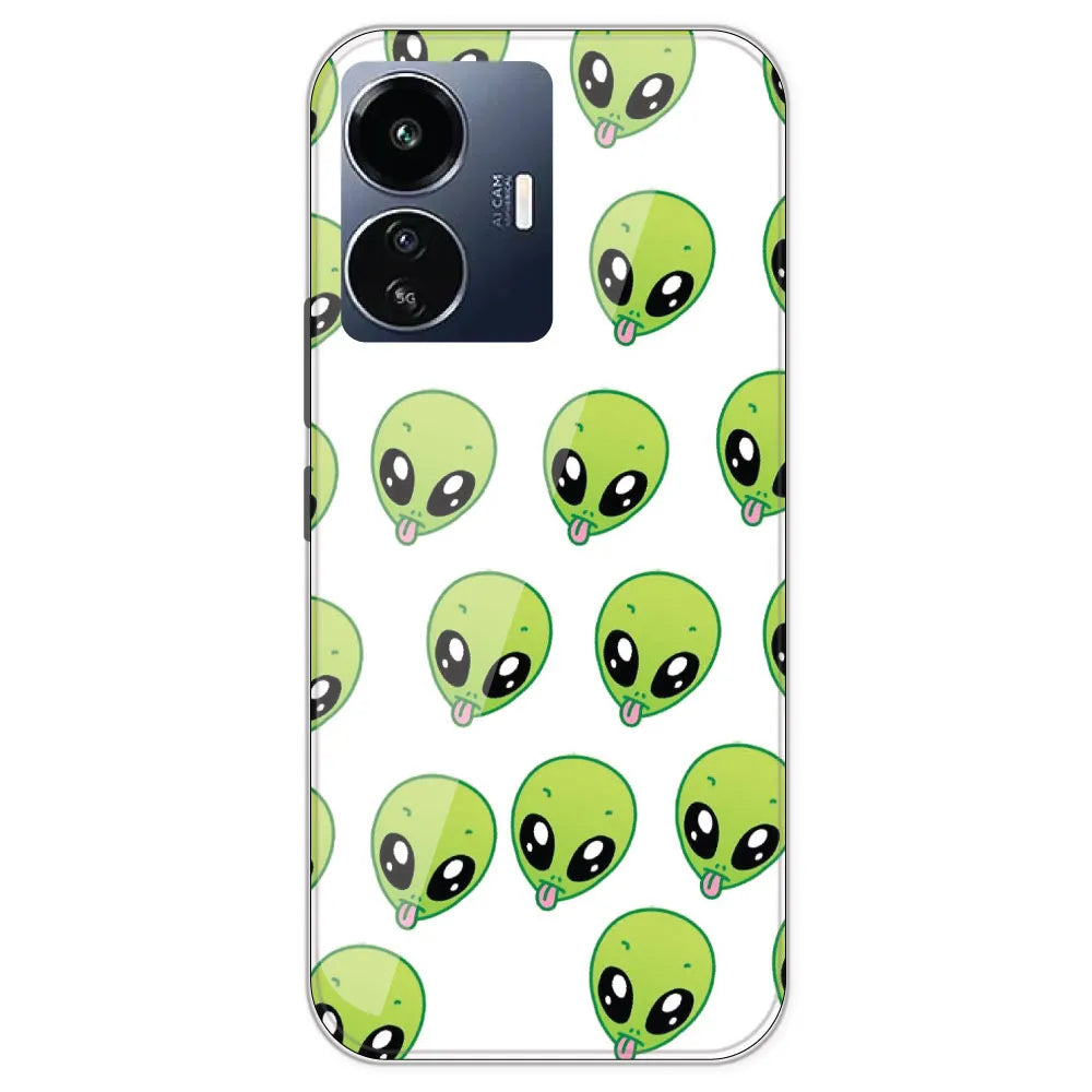 Alien - Clear Printed Silicone Case For IQOO Z6 Lite