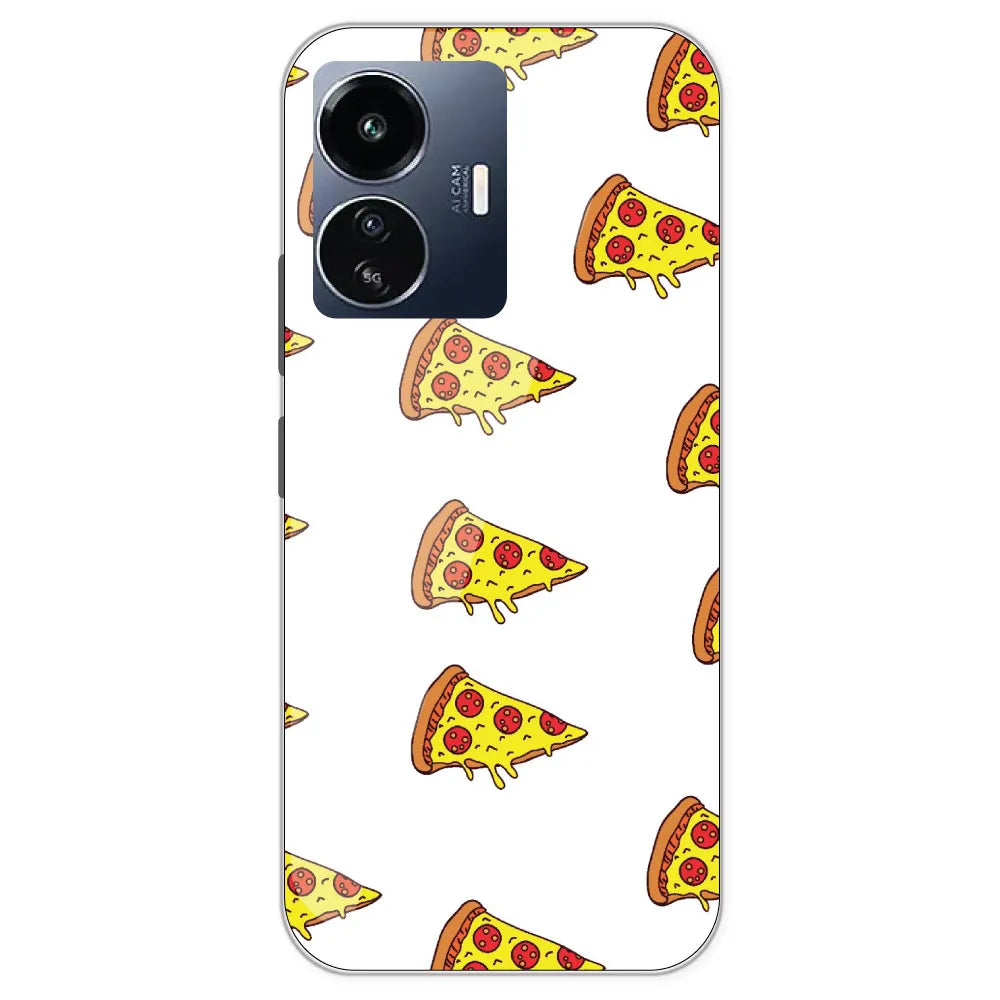 Pizza - Clear Printed Silicone Case For IQOO Z6 Lite