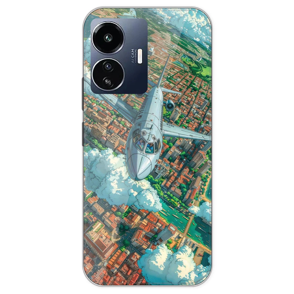Flying Over City - Printed Silicone Case For IQOO Z6 Lite