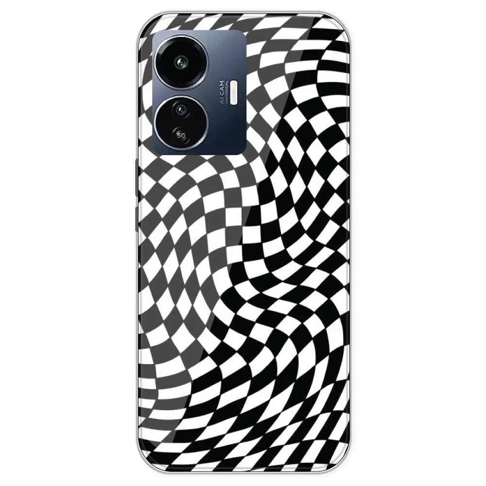 Checks - Printed Silicone Case For IQOO Z6 Lite