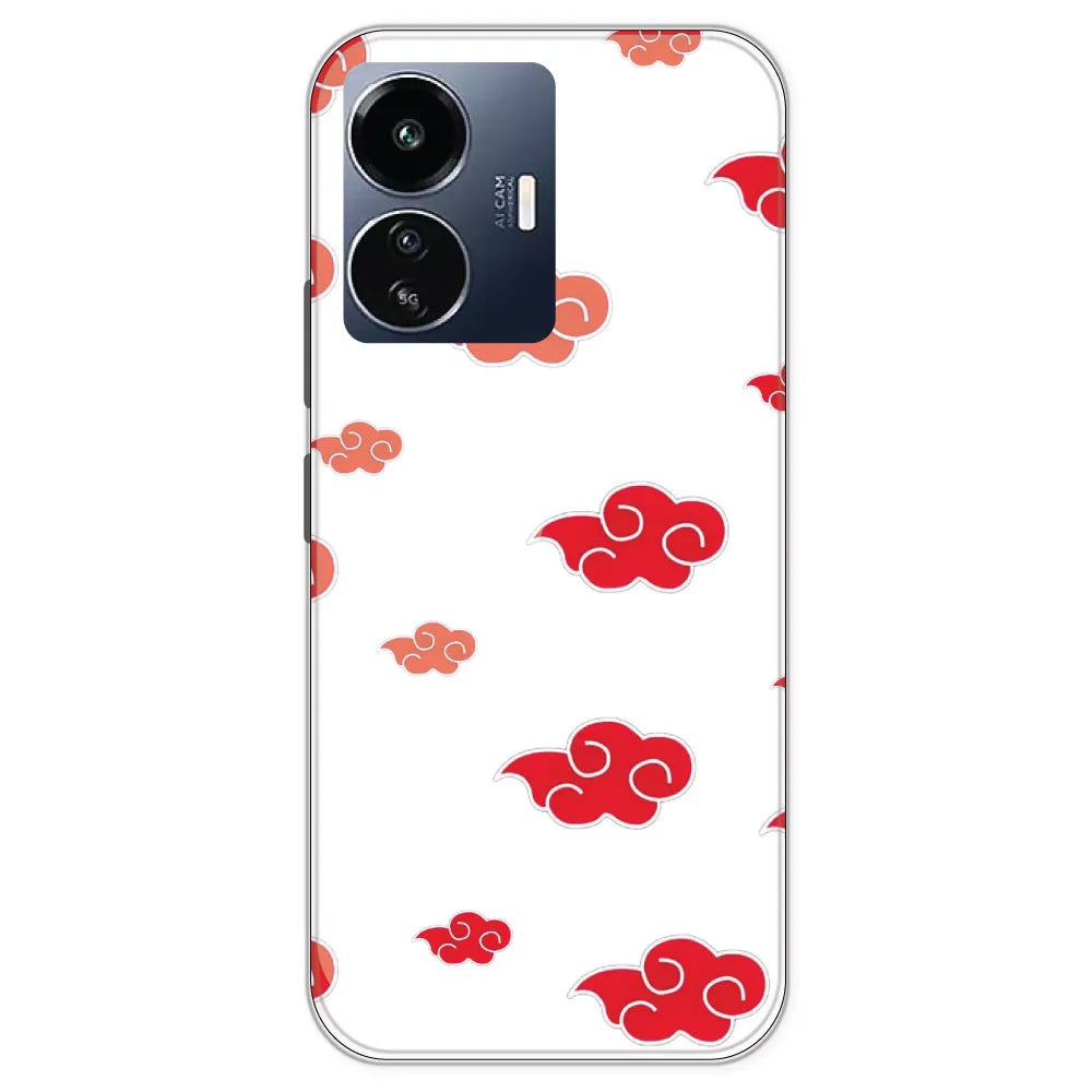 Red Clouds - Clear Printed Silicone Case For IQOO Z6 Lite
