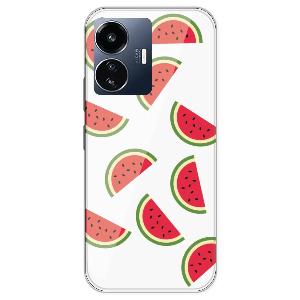 Watermelons - Clear Printed Silicone Case For IQOO Z6 Lite