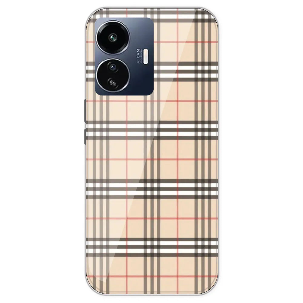 Yellow Checks - Printed Silicone Case For IQOO Z6 Lite