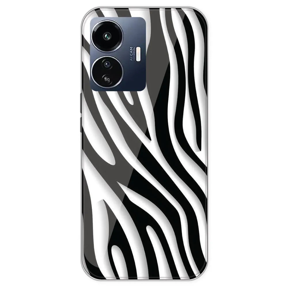 Zebra Print - Clear Printed Silicone Case For IQOO Z6 Lite