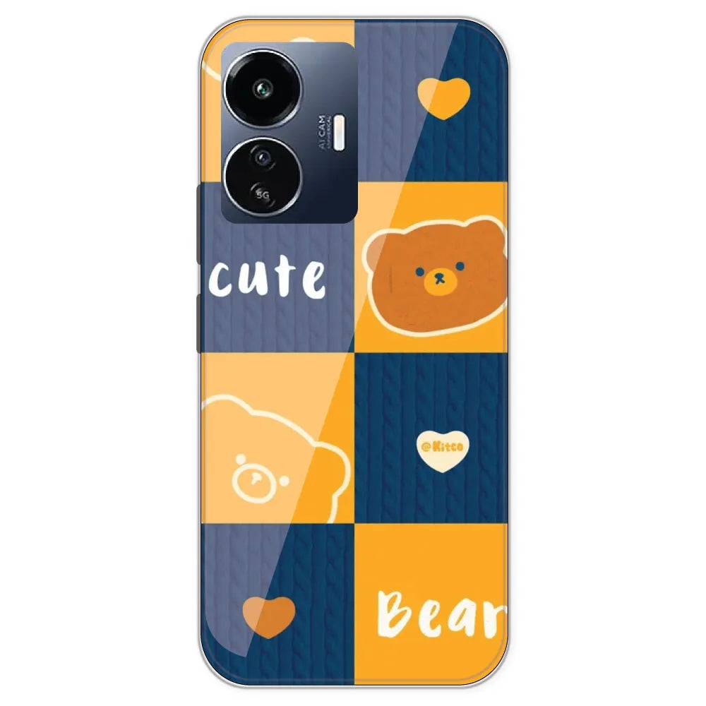 Cute Bear Collage - Printed Silicone Case For IQOO Z6 Lite